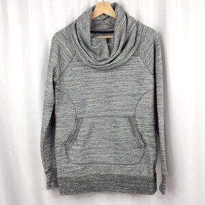 LL Bean Funnel Cowl Neck Sweatshirt Women's Size Medium Tall Gray Thumbholes